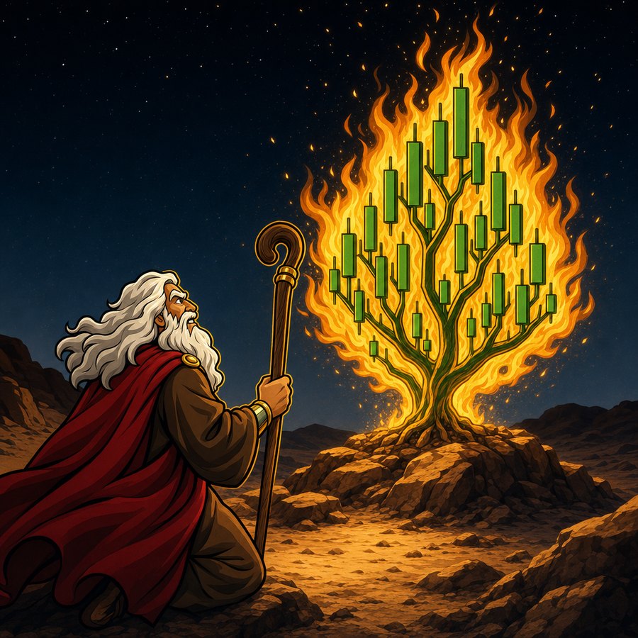 A bush made of green candles burning